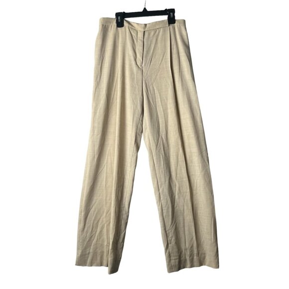 JIL SANDER Cream Wool Dress Pants Trousers Women Size 36 US 6 30" Waist Lined
